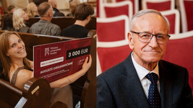 VU Fizikos fakulteto diplomų teikimo iškilmėse įteiktos vardinės prof. A. P. Piskarsko stipendijos